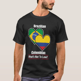 T-shirt Drapeaux Du Cœur Brésilien Colombien Qu'est-ce Qu'