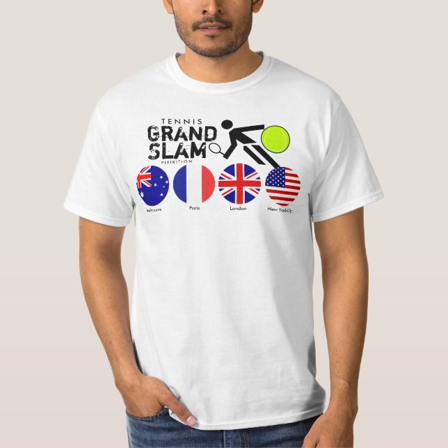 T-shirt Drapeaux du Grand Chelem quatre de tennis 1 (Devant)
