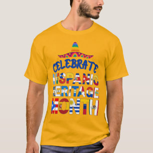 T-shirt Drapeaux du mois du PATRIMOINE HISPANIQUE célébré 