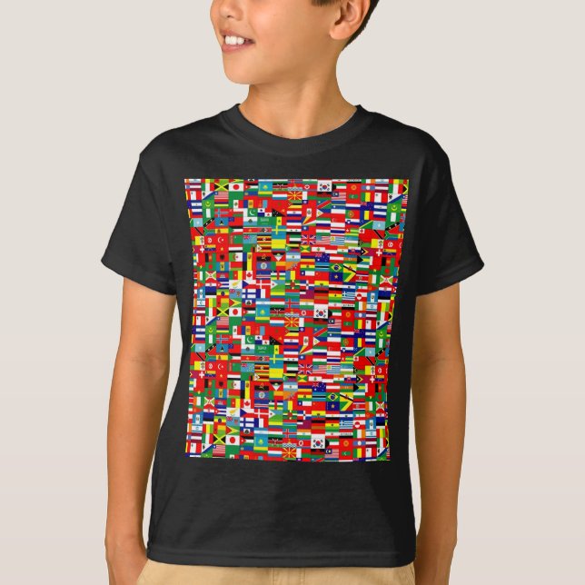T-SHIRT DRAPEAUX DU MONDE (Devant)
