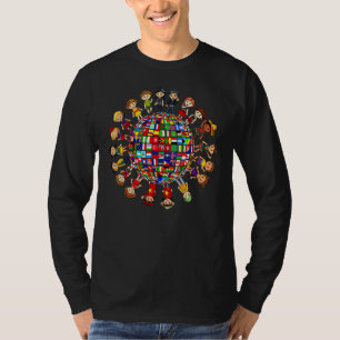 T-shirt Drapeaux Du Monde Diversité Culturelle Enfants Aut