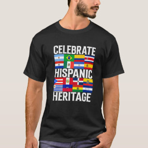 T-shirt Drapeaux du pays latin Célébrer le patrimoine hisp