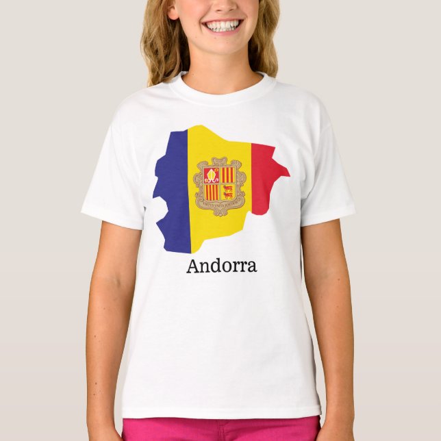 T-shirt Drapeaux et pays Andorre (Devant)