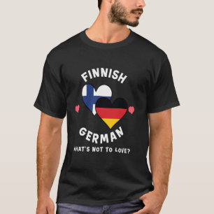 T-shirt Drapeaux finlandais allemands cœur à aimer