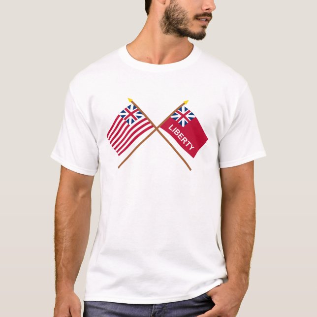 T-shirt Drapeaux grands croisés des syndicats et de (Devant)