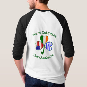 T-shirt Drapeaux grecs irlandais américains Shamrock Votre