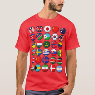 T-shirt Drapeaux internationaux du monde 30 Pays Circ