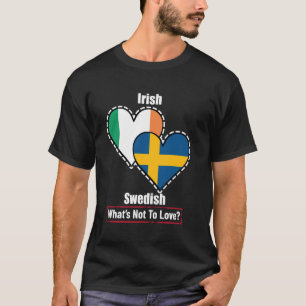 T-shirt Drapeaux irlandais suédois du cœur Qu'est-ce qu'on