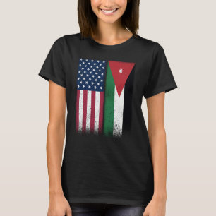 T-shirt Drapeaux jordaniens américains jordaniens fiers US
