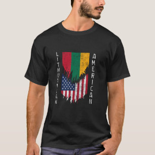 T-shirt Drapeaux lituaniens américains arrachés Lituanie