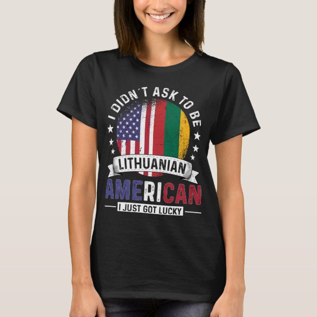 T-shirt Drapeaux lituaniens américains Pride Lituanie (Devant)