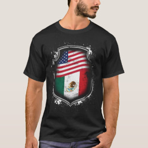 T-shirt Drapeaux Mexicains Américains Du Mexique Et De L'A
