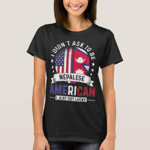 T-shirt Drapeaux népalais américains Pride Pays Népal