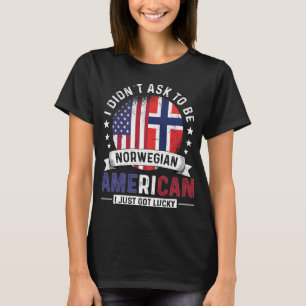 T-shirt Drapeaux norvégiens américains Pride Norvège Dr