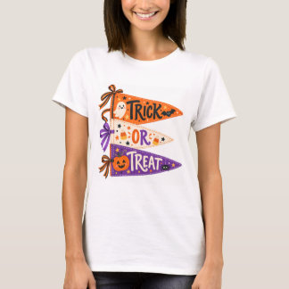 T-shirt Drapeaux Pennant Halloween Trick or Treat