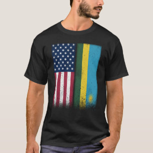 T-shirt Drapeaux rwandais rwandais américains fiers USA Rw