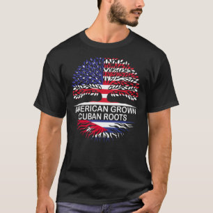 T-shirt Drapeaux USA & Cuba Racines cubaines américaines c