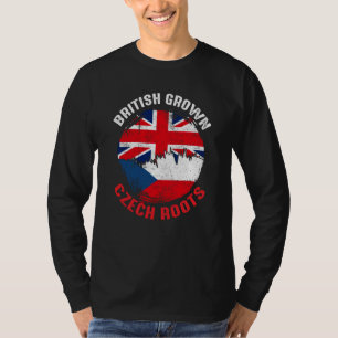 T-shirt Drapeaux Vintage British Grown Czech Roots pour Ho