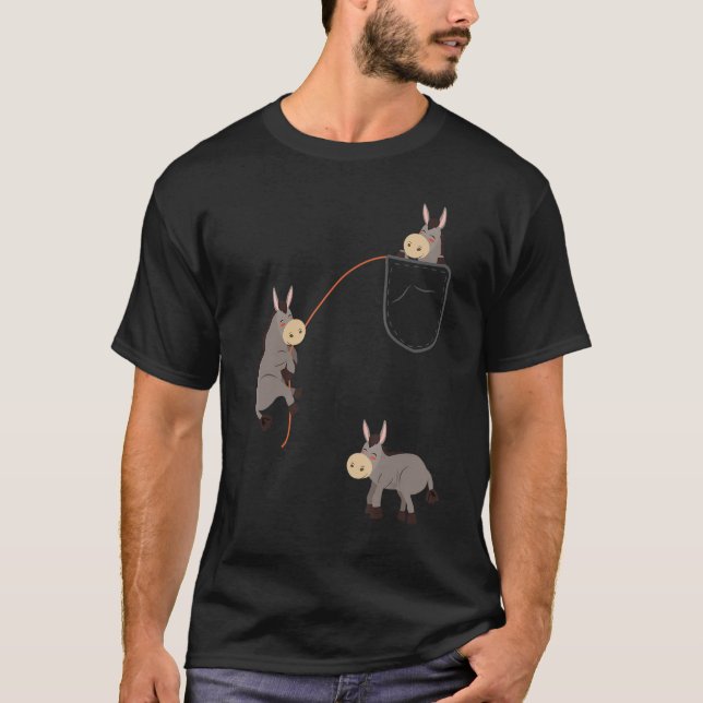 T-shirt Draps de poche Vêtements d'âne (Devant)
