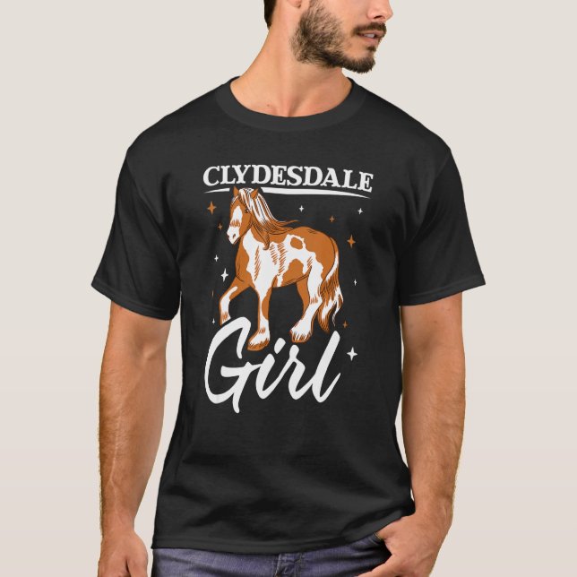 T-shirt Draught Scotland Horse for Horseback Rider Clydesd (Devant)