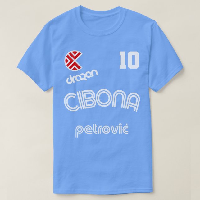 T-shirt Drazen Petrovic Rétro Croatie Basketball Jersey (Design devant)