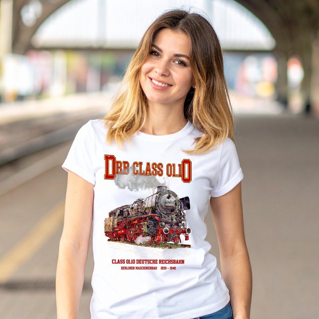 T-shirt DRB Class 01.10 Steam Train. Deutsche Reichsbahn (DRB Class 01.10 Steam Train. Deutsche Reichsbahn. Womens Basic T-Shirt)