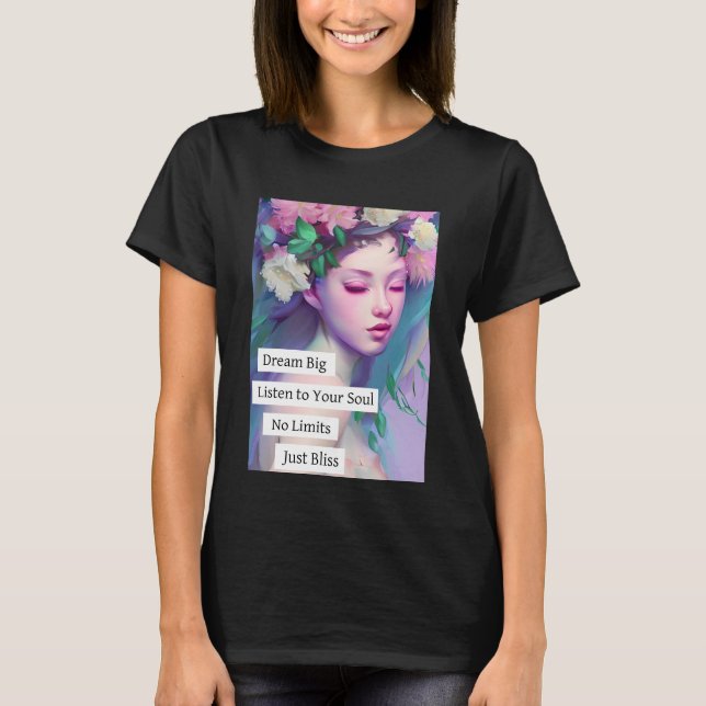 T-shirt Dream Big, Citation inspirante pour fille (Devant)