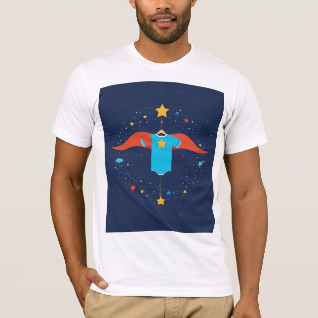 T-shirt "Dream Big : Minimalist Baby Mobile avec Superhero (Devant)