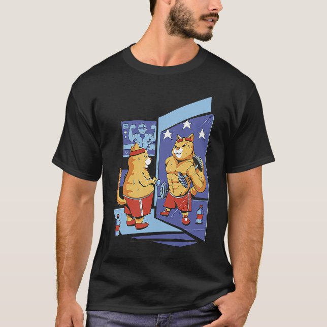 T-shirt Dream Big Nouvel An Fitness Cat Gym Cat (Devant)