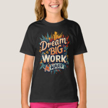 Dream Big Work Hard Motivational Typographie