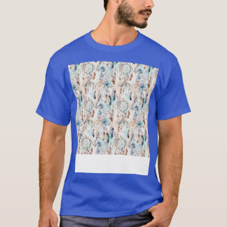T-shirt Dream Catcher Motif sans couture Bohemian Hippie E