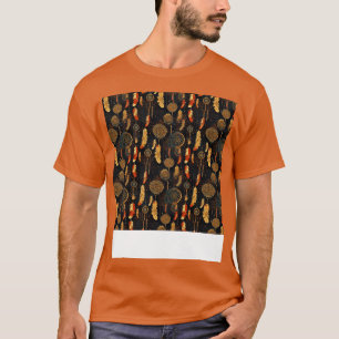 T-shirt Dream Catcher Motif sans couture Bohemian Hippie E
