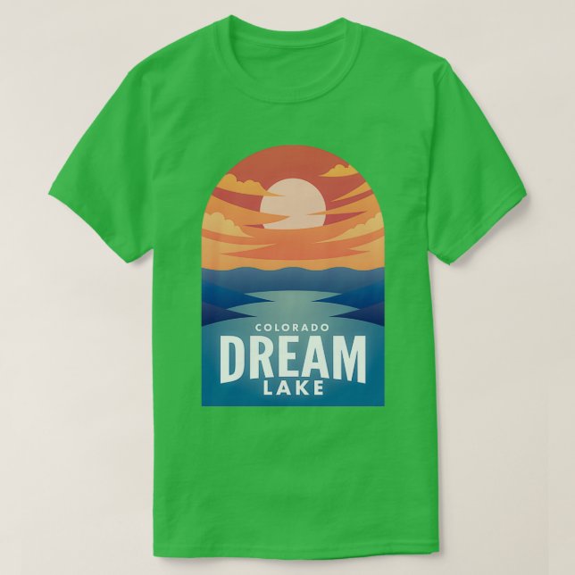 T-shirt Dream Lake CO Retro Sunset (Design devant)
