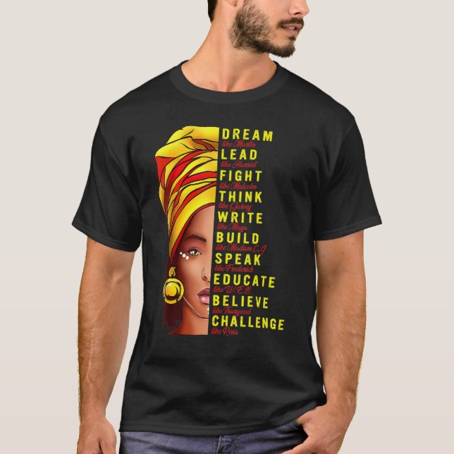 T-shirt Dream Like Martin Lead Like Harriet Shirt Black Hi (Devant)