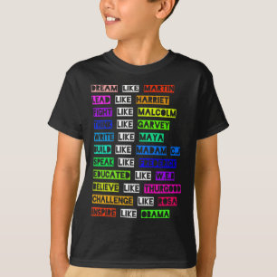 T-shirt Dream Like Martin Lead Like Harriet Women Black Hi