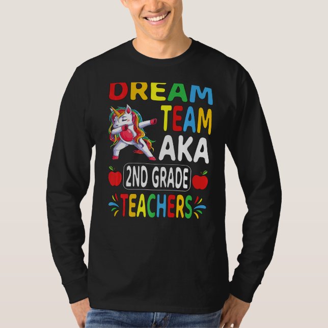 T-shirt Dream Team Aka Enseignants de 2e année Dabbing Uni (Devant)