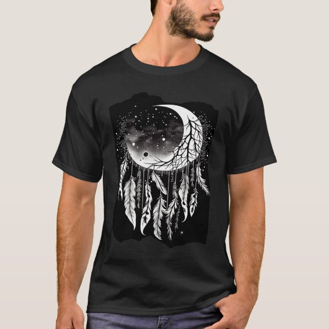 T-shirt Dreamcatcher Moon Boho Artwork  2 (Devant)