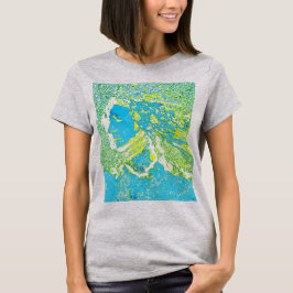 T-shirt "Dreamer Girl" en vert turquoise jaune