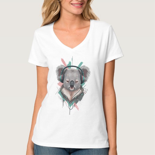 T-shirt Dreaming in Sound – Abstract Koala Chill Vibes (Devant)