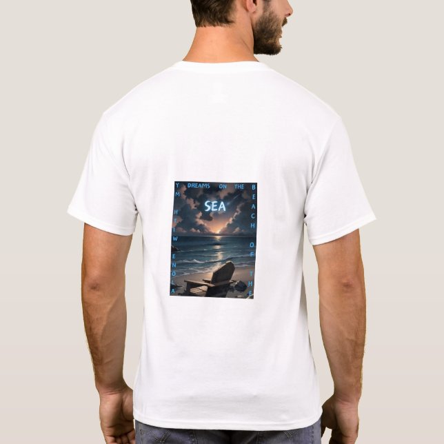 T-shirt Dreams on the Sea - Sunset Beach Back Imprimer Hom (Dos)