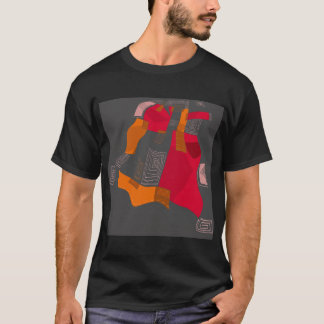 T-shirt Dreamy Egyptian Collage - Red Orange Grey