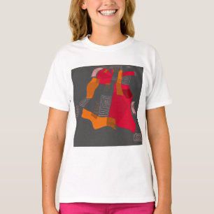 T-shirt Dreamy Egyptian Collage - Red Orange Grey