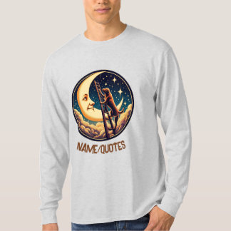 T-shirt Dreamy Moon & Dog Climbing Ladder