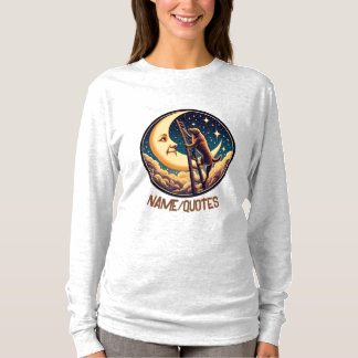 T-shirt Dreamy Moon & Dog Climbing Ladder