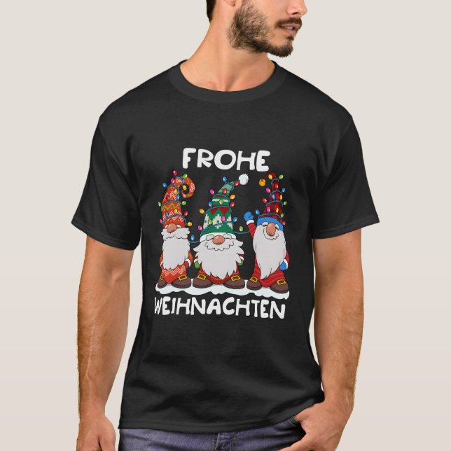 T-shirt Drei Zwerge Passende Familie Frohe Weihnachten (Devant)