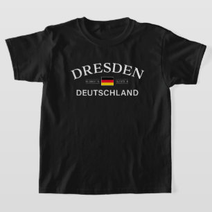 T-shirt Dresden Allemagne Coordonnées Enfants Allemands