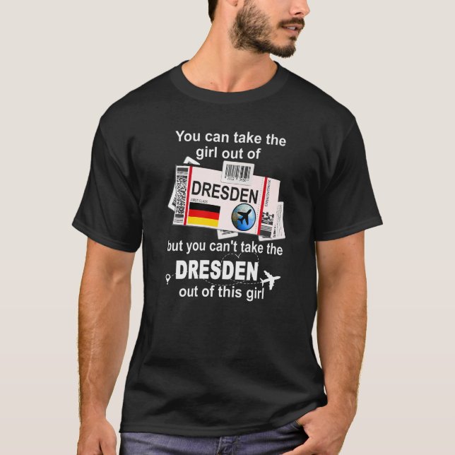 T-shirt Dresden Boarding Pass Dresden Girl Dresden (Devant)
