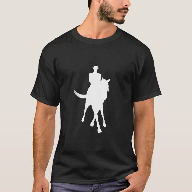 T-shirt Dressage Cheval Et Rider Silhouette Dark (Devant)