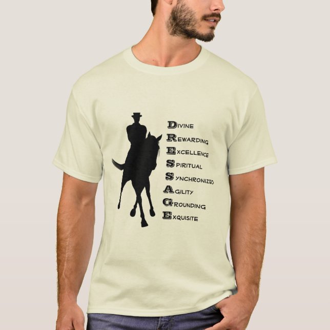 T-shirt Dressage Est Cheval Silhouette Lumière (Devant)