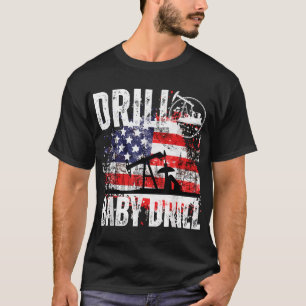 T-shirt Drill Bébé Drill Oilfield American Flag Oil Drilli